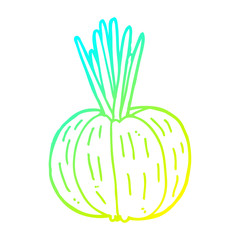 cold gradient line drawing cartoon vegetable