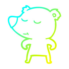 cold gradient line drawing cartoon polar bear