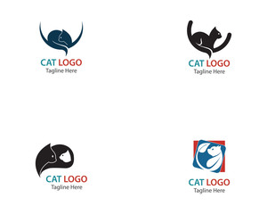 Cat logo design vector template