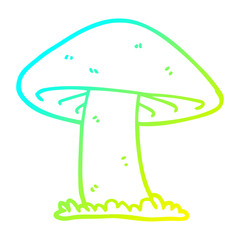 cold gradient line drawing cartoon mushroom