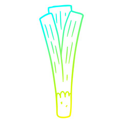 cold gradient line drawing organic leek