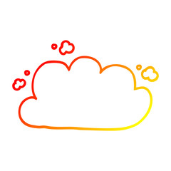 warm gradient line drawing cartoon storm cloud