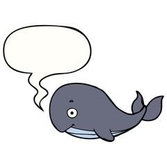 cartoon whale and speech bubble