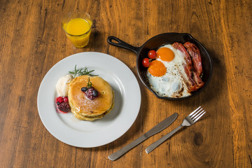 パンケーキセット Very delicious homemade pancake set