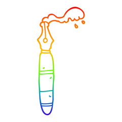 rainbow gradient line drawing cartoon pen