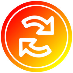 recycling arrow circular in hot gradient spectrum
