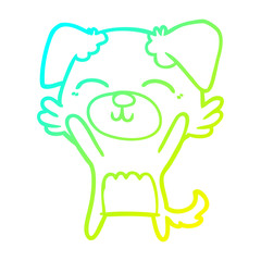 cold gradient line drawing cartoon dog