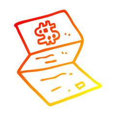 warm gradient line drawing cartoon legal money letter