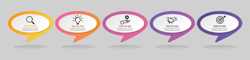 Timeline Infographic Design Template with 5 Options Steps. Start to goal line process. Used for info graph, presentations, process, diagrams, annual reports, workflow layout. Vector Illustration