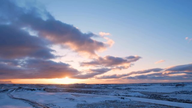 Winter timelapse mountains iceland