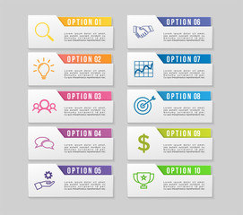 Vector Infographic Design Template with Options Steps and Marketing Icons can be used for info graph, presentations, process, diagrams, annual reports, workflow layout