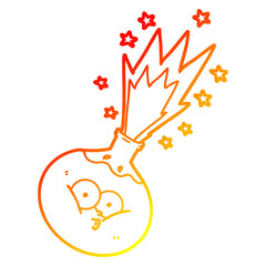 Naklejka premium warm gradient line drawing cartoon potion exploding