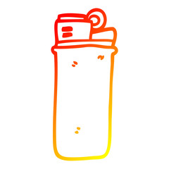 warm gradient line drawing cartoon disposable lighter