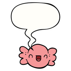 cartoon wrapped candy and speech bubble