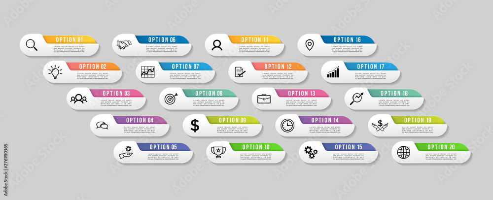Wall mural vector infographic design template with options steps and marketing icons can be used for info graph