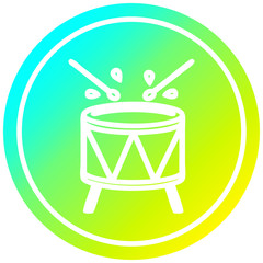 beating drum circular in cold gradient spectrum