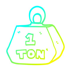 cold gradient line drawing cartoon heavy weight