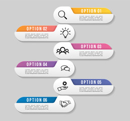 Timeline Infographic Design Template with Options Steps. Start to goal line process. Used for info graph, presentations, process, diagrams, annual reports, workflow layout. Vector Illustration