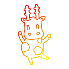 warm gradient line drawing cute giraffe