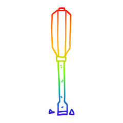 rainbow gradient line drawing cartyoon flat head
