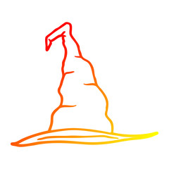 warm gradient line drawing cartoon witch hat