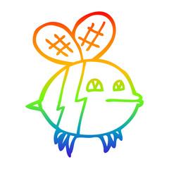 rainbow gradient line drawing cartoon bee