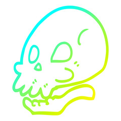 cold gradient line drawing cartoon skull