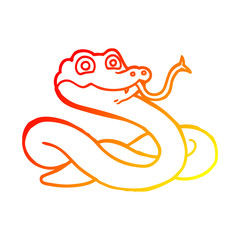 warm gradient line drawing cartoon snake