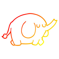 warm gradient line drawing cartoon elephant