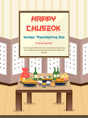 Chuseok banner design background.