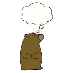 cartoon bear and thought bubble