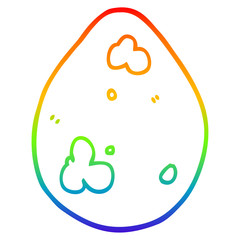 rainbow gradient line drawing cartoon egg