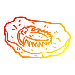warm gradient line drawing cartoon ancient fossil