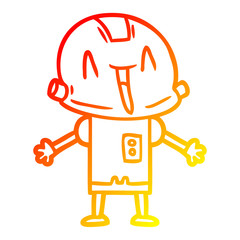 warm gradient line drawing cartoon robot