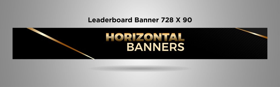 leaderboard banner 728x90 black gold simple design vector-02