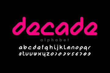 Modern font design, alphabet letters and numbers