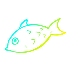 cold gradient line drawing cartoon fish