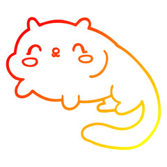 warm gradient line drawing cartoon cat
