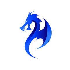 Simple dragon vector logo , dragon logo and wing, dragon and tail