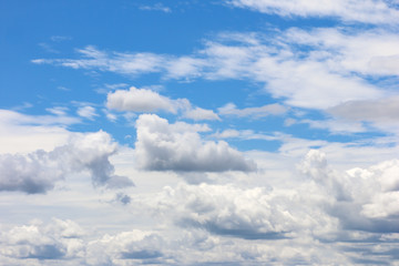 Fototapeta na wymiar The vast blue sky background and white clouds