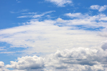 The vast blue sky nature background and white clouds