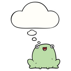 cartoon frog and thought bubble