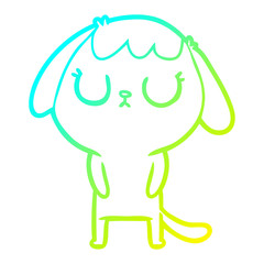 cold gradient line drawing cute cartoon dog
