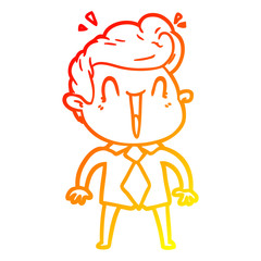 warm gradient line drawing cartoon excited man