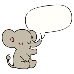 cartoon elephant and speech bubble