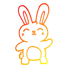 Obraz premium warm gradient line drawing cartoon cute bunny