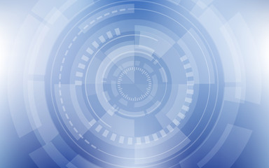 Abstract technology circles with space at center on dark blue color background