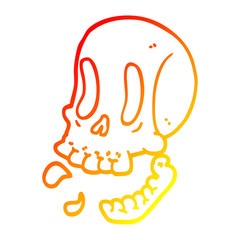 warm gradient line drawing cartoon skull