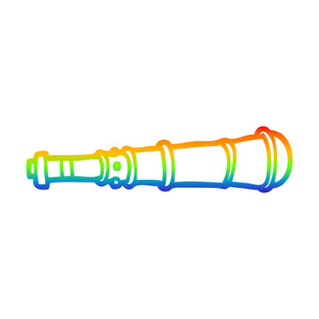 recommend clip art: rainbow gradient line drawing cartoon telescope