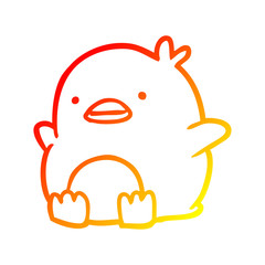 warm gradient line drawing cute penguin